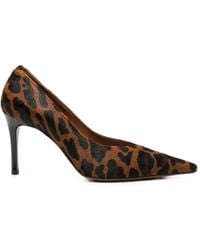 Roberto Festa - Leopard-Print Pointed-Toe Leather Heeled Pumps - Lyst