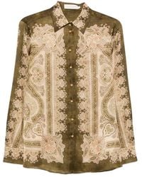 Zimmermann - Luna Overhemd Met Paisley-Print En Knopen - Lyst