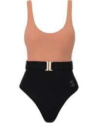 SOFIA ERHAN - Belted Two-Tone Swimsuit - Lyst