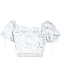 LoveShackFancy - Melina Broderie-Anglaise Crop Top - Lyst