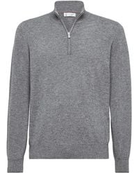 Brunello Cucinelli - Cashmere Half Zip Sweater - Lyst