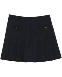 Sandro - Mini-Rok Met Plooien En Krijtstreep - Lyst