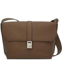 Ferragamo - Gancini-Plaque Leather Messenger Bag - Lyst