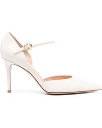 Gianvito Rossi - Pointed-toe 90mm Leather Pumps - Lyst