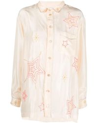 forte_forte - Star-Print Long-Sleeve Shirt - Lyst