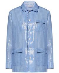 Pierre Louis Mascia - Kurhi Sequin-Embellished Striped Shirt - Lyst