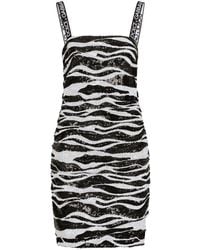 Dolce & Gabbana - Sequin-Embellished Zebra Print Mini Dress - Lyst