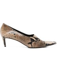 KHAITE - Marlene Snake-Effect Square-Toe Pumps - Lyst