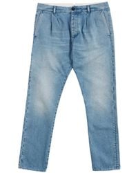 Fortela - Pleated Denim Tapered Trousers - Lyst