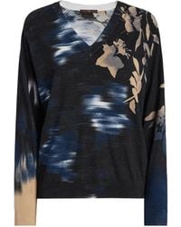 High - Dubai Chinè Flower-Print V-Neck Sweater - Lyst