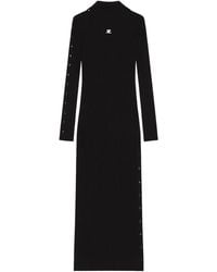 Courreges - Ribbed Button-Detail Dress - Lyst