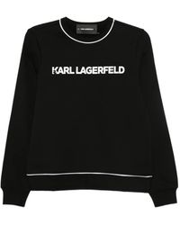 Karl Lagerfeld - Felpa Con Stampa Logo - Lyst