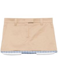 Miu Miu - Cotton Chino Mini Skirt - Lyst
