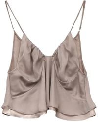 YANGKEHAN - Silk Layered-Hem Top - Lyst