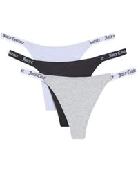 Juicy Couture - Logo-Waistband Thongs (Set Of Three) - Lyst