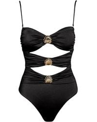 SOFIA ERHAN - Shell-Embellished Cut-Out Swimsuit - Lyst