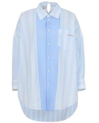 Marni - Camicia Con Inserti A Righe - Lyst