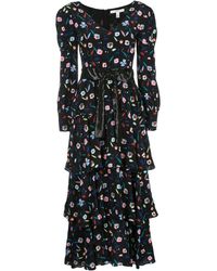 Olivia Rubin Maxi-shiftjurk Met Bloemenprint - Zwart