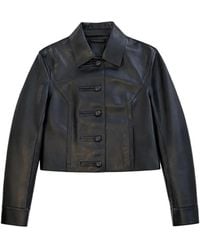 Stand Studio - Buttoned Leather Jacket - Lyst