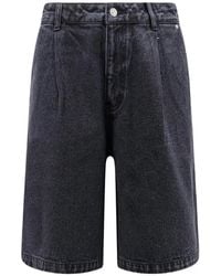DUNST - Pleated Denim Shorts - Lyst