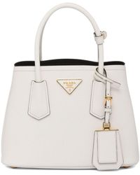 Prada Saffiano Cuir Double Bag Tan - Oh So Glam