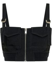 Dion Lee - Sleeveless Cropped Bustier Top - Lyst