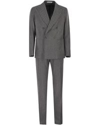 Tagliatore - Double-Breasted Pinstripe Suit - Lyst