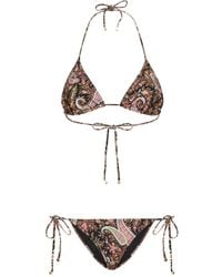 Etro - Neckholder-Bikini mit Paisley-Print - Lyst
