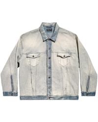 Balenciaga - Oversized Washed Denim Jacket - Lyst