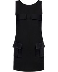 Elisabetta Franchi - Pocket-Detail Boxy Crêpe Mini Dress - Lyst