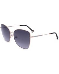Carolina Herrera - Glitter-Detail Geometric-Frame Sunglasses - Lyst