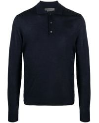Corneliani - Fine-Knit Long-Sleeve Polo Shirt - Lyst