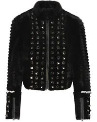 Fendi - Stud-Embellished Faux-Fur Coat - Lyst