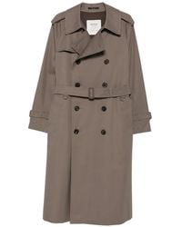 Caruso - Double-Breasted Belted Trench Coat - Lyst