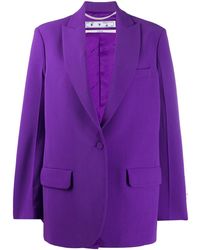 Off-White c/o Virgil Abloh Slogan-print Single-breasted Blazer - Purple