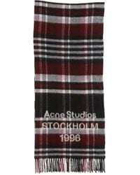 Acne Studios - Karierter Schal Mit Logo - Lyst