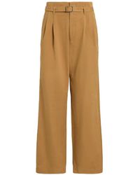 Polo Ralph Lauren - Cotton-Linen Pleated Trousers - Lyst
