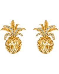 Oscar de la Renta - Pineapple Pavé Clip-On Earrings - Lyst