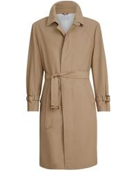 Brunello Cucinelli - Belted Techno Cotton Coat - Lyst