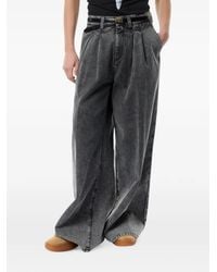 ERL - Pleated Wide-Leg Jeans - Lyst