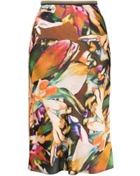 Paul Smith - Floral-print Midi Skirt - Lyst