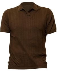 People Of Shibuya - Ribbed-Knit Polo Sweater - Lyst