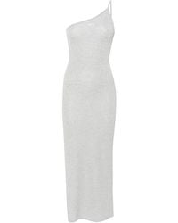 Off-White c/o Virgil Abloh - Ribbed-Knit Lurex Midi Dress - Lyst