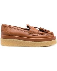 Chloé - Jamie Platform Leather Loafers - Lyst