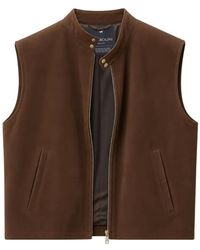 Tombolini - Suede Band-Collar Vest - Lyst