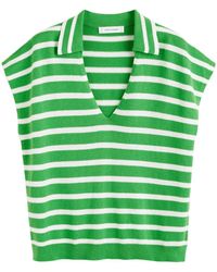 Chinti & Parker - Striped Knitted Polo Top - Lyst