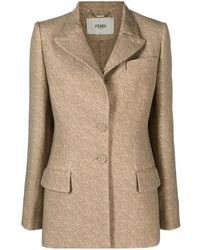 Fendi - Double Print Wool Jacket For - Lyst