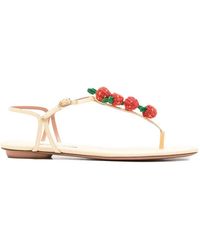 Aquazzura - Fragolina Sugar Strawberry-Embellishment Sandals - Lyst