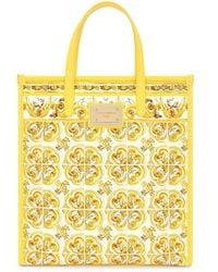 Dolce & Gabbana - Medium Majolica-print Canvas Tote Bag - Lyst