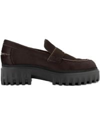 Hogan - Suede Platform Loafers - Lyst
